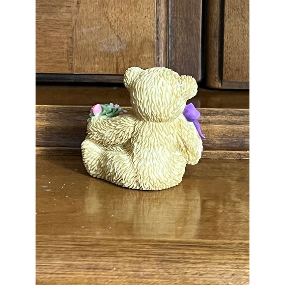 Vintage Cherished Teddies Sparkling Hearts February Heart Wreath Valentine Bear - Picture 3 of 5